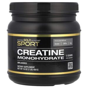 2 X California Gold Nutrition, Sport, Creatine Monohydrate, Unflavored, 1 lb (4