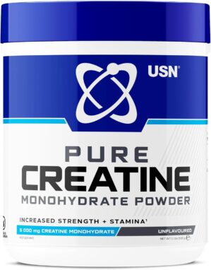 USN Micronized Creatine Monohydrate Powder, Unflavoured – 500g, Energy Drink for High Intensity Training, Muscle Growth, 100% Micronized Creatine Powder for Intra Workouts, Dietary Supplement