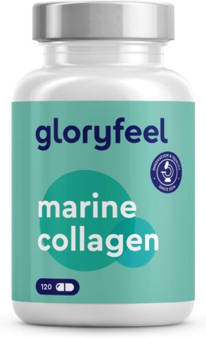 Marine Collagen Capsules – 1500 mg Hydrolysed High Strength Marine Collagen (Type 1) – 120 Capsules – 100% Pure, Collagen Powder – Supplements for Women & Men