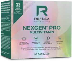 Reflex Nutrition Nexgen® Pro Multivitamins and Minerals for Immune Support (90 Caps) – For Active Lifestyles – Multi Mineral and Vitamins for Immune System – Vitamin D Magnesium Vitamin C Zinc
