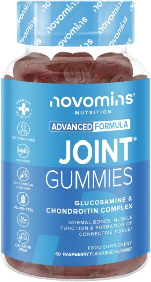 Joint Gummies – Joint Care Supplement – Bone & Joint Vitamins – Glucosamine Chondroitin Turmeric Vitamin D E C Infused Supplements – Gluten Free -1 Month Supply – Joint Gummies by Novomins