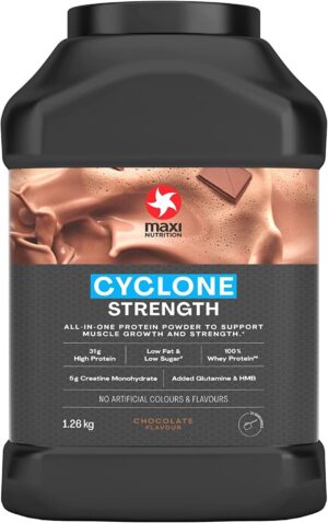 MaxiNutrition Cyclone Whey Protein & Creatine, Chocolate Flavor - 1.26kg | 31g P