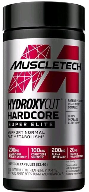 Muscletech Hydroxycut Hardcore Super Elite 120 Veggie Caps Fat Burn Weight Loss
