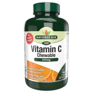 Natures Aid Vitamin C 500mg 100 Tablets Chewable Sugar Free Vegans Vegetarians