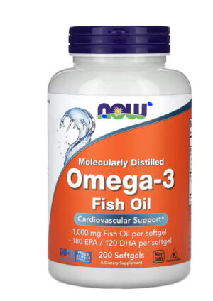 Now Foods, Omega-3 Fish Oil, 1,000 mg, 180 EPA - 120 DHA, 200 Softgels