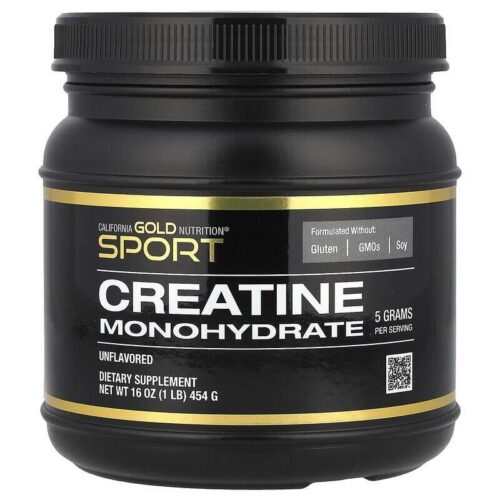 California Gold Nutrition, Sport, Creatine Monohydrate, Unflavored, 1 lb (454 g)