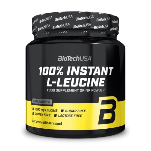 BioTechUSA 100% Instant L-Leucine Drink Powder | Vegan | Sugar-Free | Gluten-Free | Lactose Free | 3,000mg Leucine | 277g | Unflavoured Powder