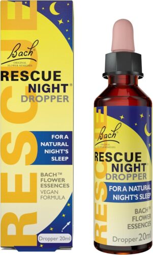 Rescue Night Dropper (10ml), For A Natural Night’s Sleep, Natural Flower Essences, Helps